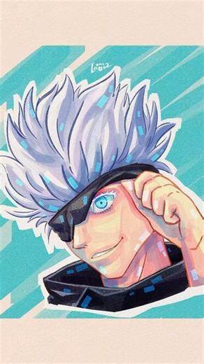 Gojo Satoru Tutorial and Quick Drawing Jujutsu Kaisen