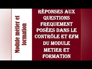 اجوبة لأهم 30 سؤال كيتطرحو ف module métier et formation