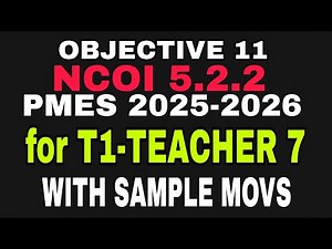 PMES 2025-2026 for T1-T7/Objective 11/NCOI 5.2.2