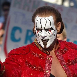 "The Icon" Sting finally arrived on the #WrestleMania stage for his very first WWE match ever! | WWE