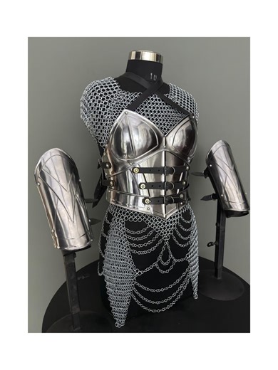 Steel Corset Armor Set: Medieval Lady Costume, LARP Cosplay - Etsy