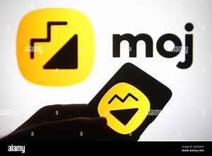 Ukraine. 9th Aug, 2021. In this photo illustration a Moj logo of an Indian video-sharing social networking service is seen on a smartphone and a pc screen. (Credit Image: © Pavlo Gonchar/SOPA Images via ZUMA Press Wire Stock Photo - Alamy