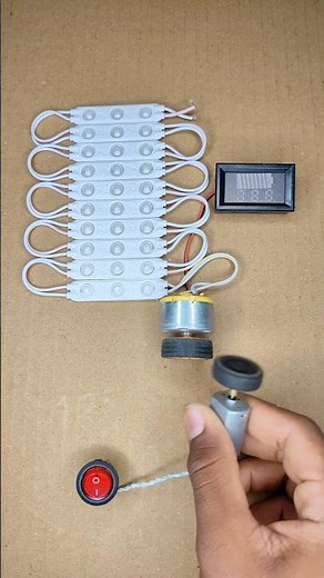Powering 10 light & voltemetr with mini mini drone motor using mini tire