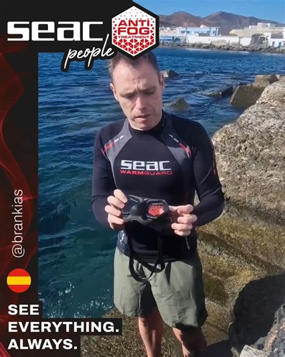 Testing the new anti-fog masks 🤿😍 SEAC people 🇪🇸 @brankias Discover the SEAC anti-fog masks: https://www.antifogmaskseac.com/ #SEAC #seaiscalling #antifogmasks #AntiFog #wild #spearfishing #freediving | SEAC