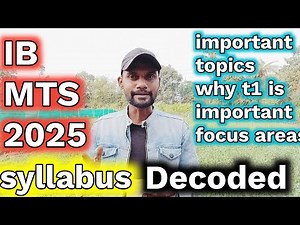 Ib mts syllabus decode in very detail 🔥 I how to clear intelligence bureau multi tasking staff #ib