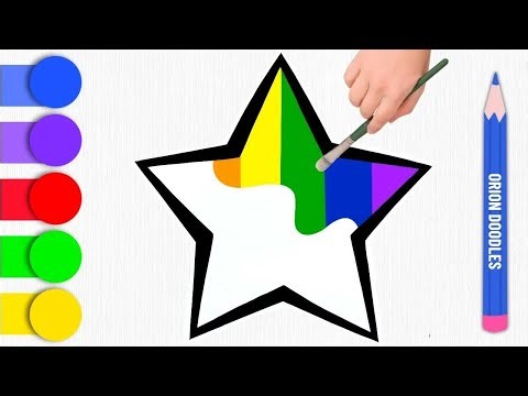 Rainbow Star Coloring for Kids | Learn Colors with Easy Star Drawing