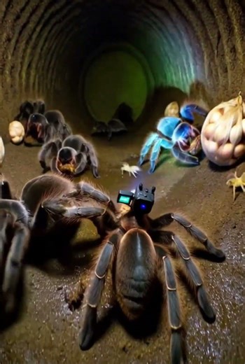 Burrowing Tarantula POV: Inside a Real Underground Colony (Body Cam Footage) #microwildlife