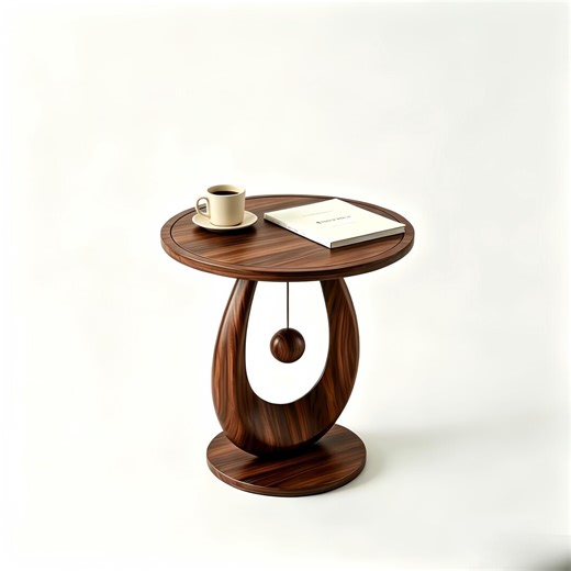 Modern Side Table, Kinetic Wood Sculpture, Gravity Pedestal Table, Mid Century Accent Table, Unique 5th Anniversary Gift, Handmade Art - Etsy