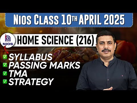 NIOS Class 10 Home Science Syllabus for April 2025 Public Exam