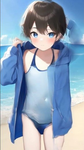 Beach Queen Tg #anime #genderswap #tg #tf #transformation #swimsuit #nice #genderbent