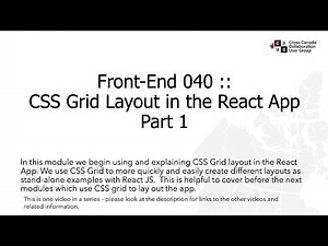 Front-End 040 ::CSS Grid Layout in the React App Part 1
