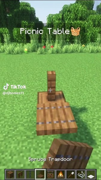 Minecraft Outdoor Picnic Table Tutorial