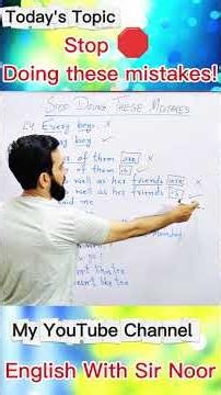 Part-5 Stop making these grammatical mistakes! | EnglishWithSirNoor