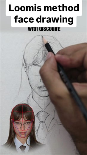 15K views · 677 reactions | Master Face Angles with Loomis Having trouble with proportions? The Loomis Method makes it simple — map out any face angle in seconds. ⚡ Special discount on the complete Loomis Course — link in bio or comment COURSE  #loomismethod #howtodraw #drawing #arttutorial #portraitdrawing #pencildrawing #realisticdrawing #sketch #draweveryday #artistsoninstagram #artvideo #learnart #shorttutorial #reelsart #artcontent | One pencil drawing | Facebook