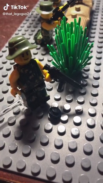 LEGO Combat Scene with Minifigures in Action