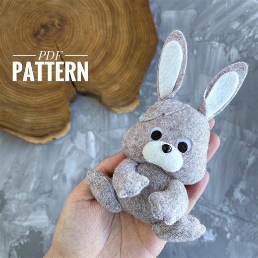 Felt Bunny Sewing Pattern (PDF) – DIY Hare Ornament - Etsy