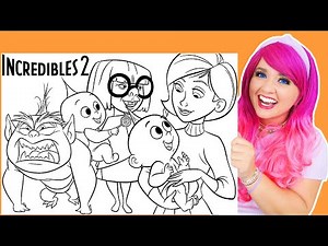 Coloring Incredibles 2 Coloring Pages | Elastigirl, Jack Jack & Edna Mode | Prismacolor Markers