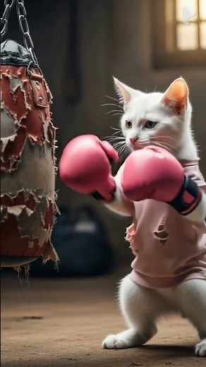 Meow Meow cat doing boxing pratice 🤣 funny ai video
