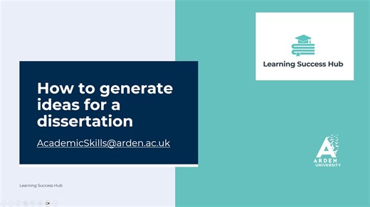 How to generate ideas for a dissertation
