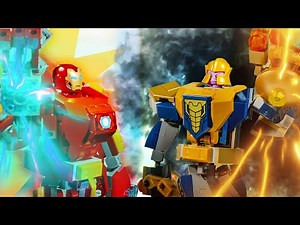 Lego Thanos Mech vs Iron Man Brick Building and Battle
