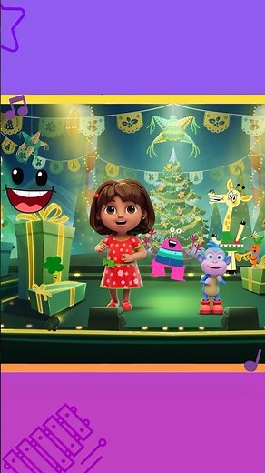 dora sings feliz navidad w/ face! #shorts