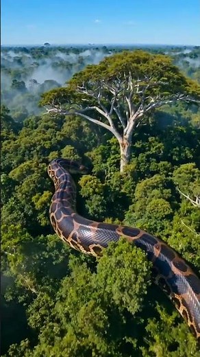 #amazonjungle #This giant python coiled above the rainforest is breathtaking! #WildlifeUpClose
