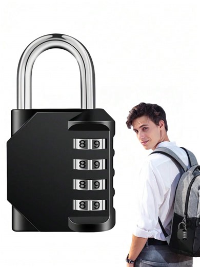1pc Heavy-Duty Combination Lock: 4-Digit Resettable Keyless Padlock With Waterproof Protection. Secure Gym Lockers, Tool Boxes, Storage Cabinets & Garden Gates. Anti-Theft Design For Indoor/Outdoor Use. Ideal For Adults Seeking Reliable Security Solutions.