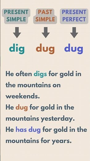 THREE FORMS OF THE VERB DIG