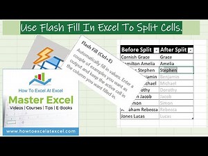 How to Split Text EXCEL Cells with Flash Fill
