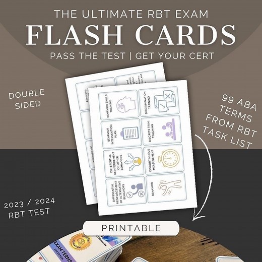 RBT Exam Flashcards – Registered Behavior Technician Certification | 99 ABA Terms Study Guide PDF - Etsy