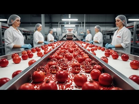 How Pomegranates Are Cut, Cleaned & Packed in Huge Factories