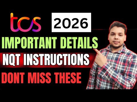 Important Points for TCS NQT Hiring 2026 | TCS NQT 2026 | Assessment | Aptitude | Coding | Dates