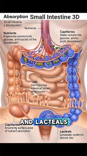 “What Your Small Intestine Really Does — Ultra Realistic 3D Animation 🔥” #shorts