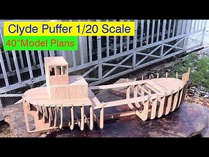 Large Scale Model Boat - RC Clyde Puffer Model - Plank On Frame Build from Frame Kit