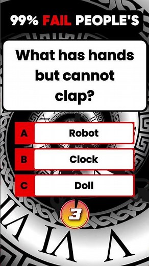 What Has Hands But Cannot Clap? 🤯 | Clock Riddle Quiz ⏰ | Brain Teaser Quiz #Riddle #BrainTeaser