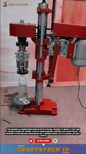 Automatic Bottle Capping Machine with Precision Press System #tech #automaticmachine #innovation
