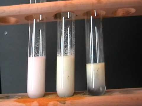 Halides in solution: Test using acidified silver nitrate.