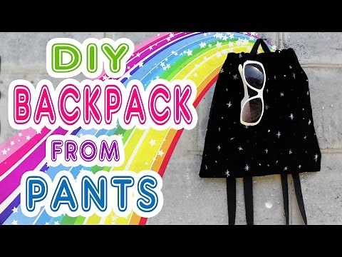 EASY DIY BACKPACK NO SEW TUTORIAL FROM OLD JEANS GALAXY STARS FROM SCRATCH