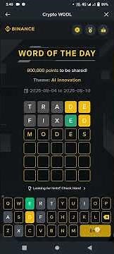 Binance Crypto WODL Answer Today | Word Of The Day | AI Innovation Theme
