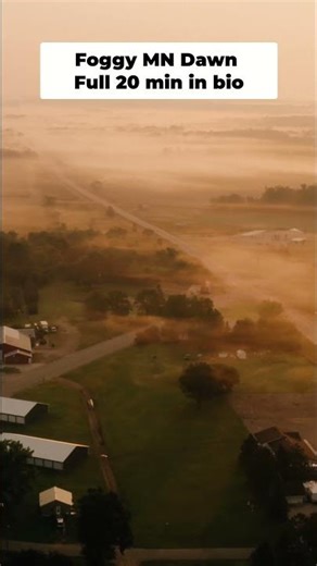 Foggy Minnesota Sunrise 4k. Full 20 min in bio #4krelaxation #ambientviews #droneambience