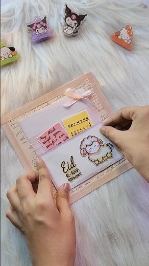 Diy cute card for Eid Ul Adha🥰🌸✨ | Diy Eid card |#shorts #diy #eid #craft #viral #trending