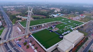Mahatma Mandir, a place of unity and development in Gandhinagar capital of Gujarat. The iconic design of the Mahatma Mandir Convention cum Exhibition Centre has been inspired from and reflects the life and philosophy of the Father of Nation Mahatma Gandhi. #Gandhi #GujaratTourism #Gandhi150 #FatherofNation #Gujarat | Gujarat Tourism