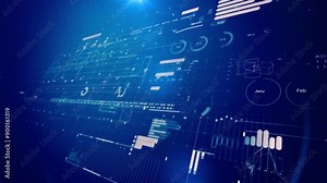 Business Information Digital Display With Stock Market Charts Backdrop Useful for Presentations