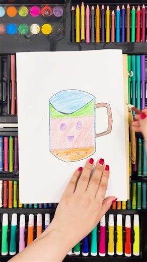 Multicolor Cup Coloring | Satisfying Rainbow Art Reveal ☕🌈✨
