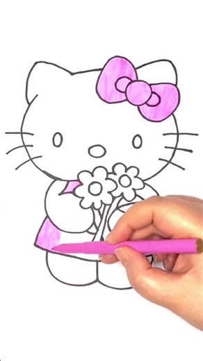 Hello Kitty Drawing & Coloring #01 #hellokitty #kawaii #sanrio #drawing #coloring #cute