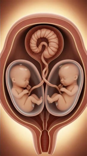Twin Heart Touching Movement Inside the Womb | Emotional 3D Medical Illustration #pregnancy #shorts
