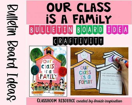 Our Class is a Family Flipbook Craftivity Writing Activity Bulletin Board Idea - Etsy