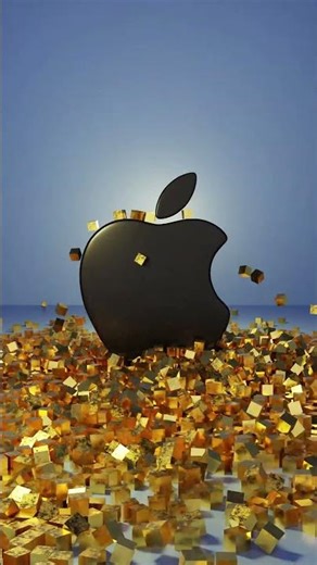 Apple Logo Falling Cube 3D Loop Animation