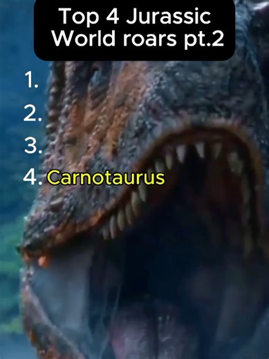 Top 4 Jurassic World Roars pt.2 #dinosaur #jurassicworld #allosaurus #giganotosaurus #carnotaurus