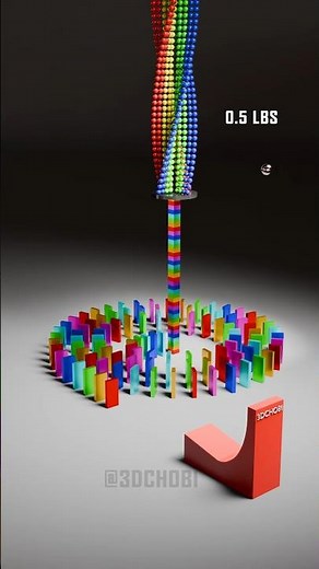 Satisfying collapse marble structure of 20000 colorful objects by dominos #relaxing